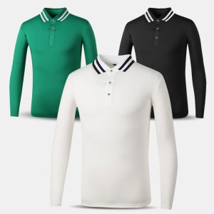 남자 두줄 기모 스판 긴팔 카라 티셔츠 BNW01 겨울