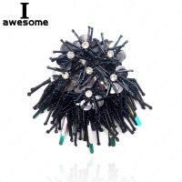 DIY Black Sequin Tassel Shining Rhinestone Bridal Wedding Party Shoes Accessories For[G00110554]