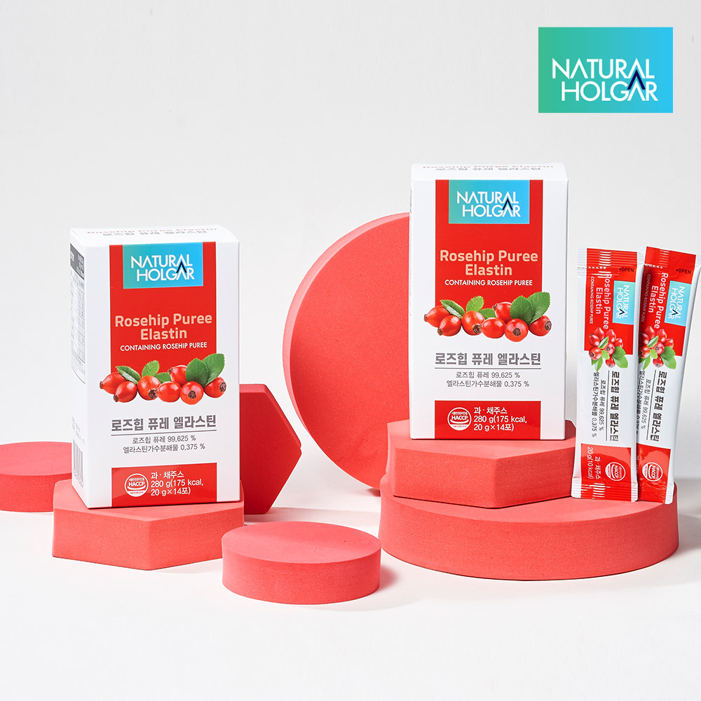 네츄럴올가 로즈힙 퓨레 엘라스틴 <b>스틱</b> 4주분 (20g x 28포) <b>콜라겐</b> 주스