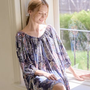 환타스틱 블루 딥 브이넥 셔링 원피스 LWOFA062-NY