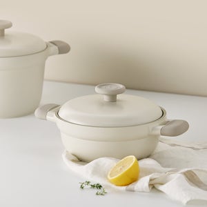 PN풍년 풍년1954 도야 IH 크리미 20cm 전골뚝배기 도자기 수분뚜껑 냄비 무수분 냄비