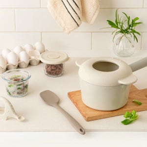 네오플램 베베 이유식 실리콘코팅 인덕션 냄비 풀세트 (밀크팬+스팀홀+실리콘 스파츌라)