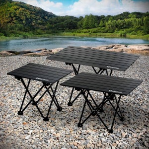 벨라돌체 접이식 초경량 백패킹 감성 캠핑용 블랙 롤테이블