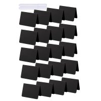 20 Pieces Mini Chalkboard Signs A-Shaped Tables Buffet Tags PVC Erasable Blackboards With White Cha