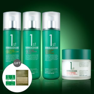 [스킨케어 4종세트]더마쉐어 시카 펩타이드 트러블케어 블레미쉬 포어앰플 크림토너 수딩크림