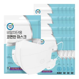 깨끗한나라_비말차단용코편한마스크 대형 화이트 KF-AD(3매) 20개 (총 60매입)