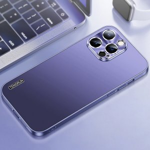 아이폰14 프로 맥스 슬림 메탈 카메라 렌즈보호 매트 하드 핸드폰 케이스