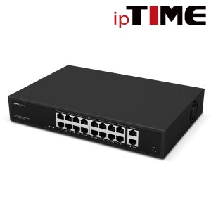 아이피타임, PoE16002 스위칭허브 16포트 PoE LAN 지원 허브