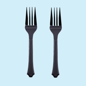 TY 일회용 포크 검정 PP 개별 2000개 포장