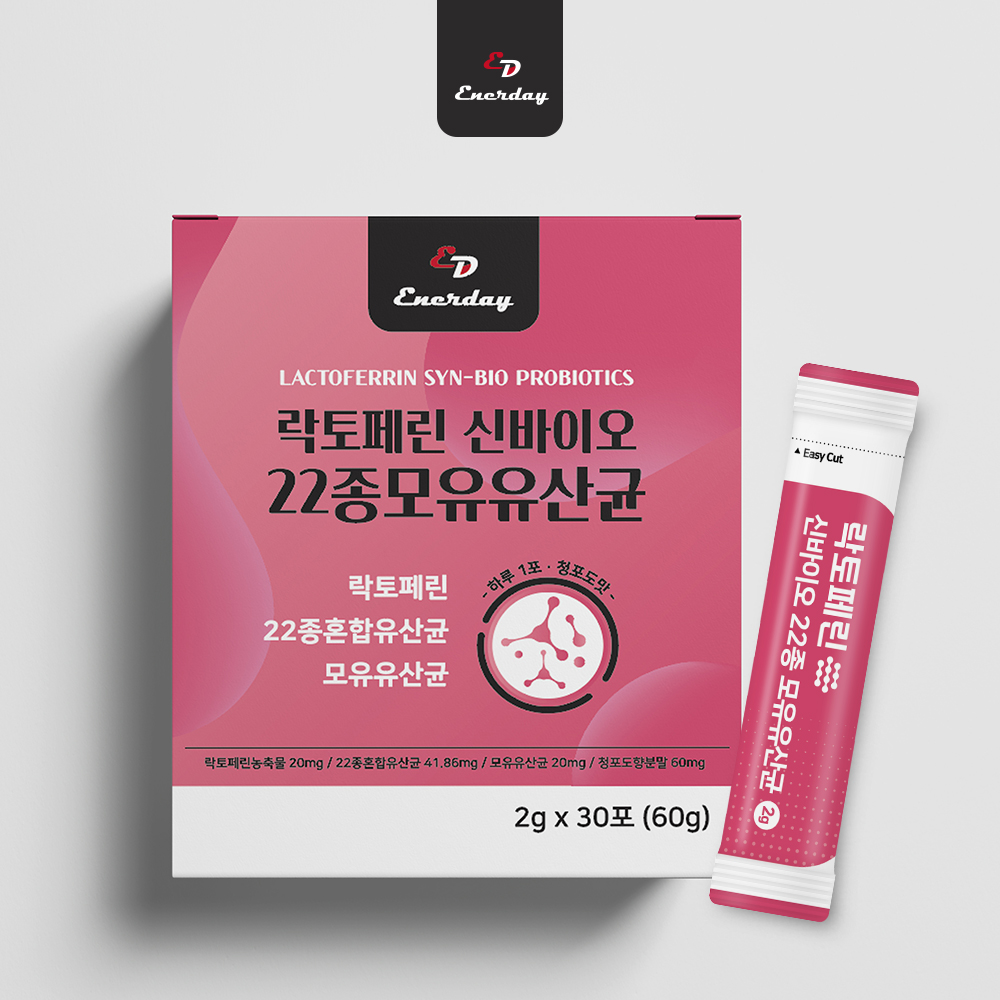 <b>에너데이</b> 락토페린 신 바이오 22종 모유 유산균 30포 <b>장</b> 건강