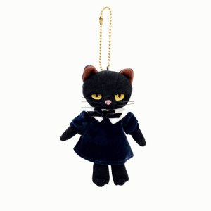 미누 블랙 고양이 마스코트 키링 13cm - 블루