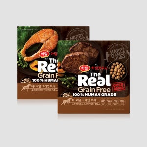 [한정수량] 더리얼 그레인프리 오븐베이크드 사료 3.2kg (소고기+연어 어덜트) 하림펫푸드 강아지사료