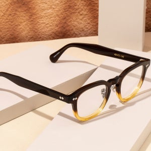 리끌로우랜드 빅사이즈 뿔테 RECLOW LAND TEMPLE NO.2 BLACK BROWN 아세테이트 안경 (블루라이트차단렌즈 선택)