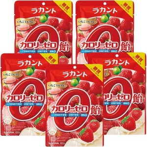 라칸토 칼로리 제로 사탕 딸기 우유 맛 60g 5봉 일본캔디 무설탕 캔디