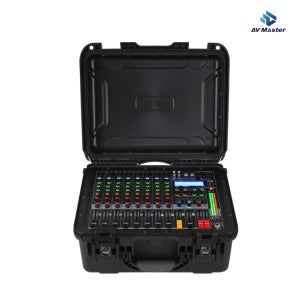 AVMaster 파워드믹서 AMP-1200 앰프내장 블루투스 USB재생 녹음 하드케이스
