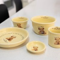 [뭉게샵] 바닐라 테디베어 플레이트 보울 소스볼/vanila teddybear plate bowl