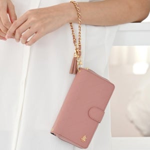 LG Q92 퀄팅 지퍼 지갑 스트랩 케이스 LM-Q920N