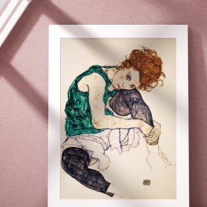 에곤쉴레 그림 액자 에곤실레 빈티지 포스터 인테리어 거실 캔버스 명화 액자 01 A4