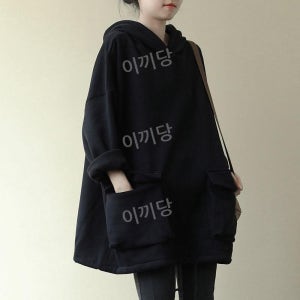 이끼당 빅사이즈 벨벳플러스 스웨이드 후드셔츠