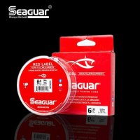 SEAGUAR 오리지널 플루오로카본 낚시줄 8M 내마모성 모노 필라멘트 와이어 라인 레드 라벨