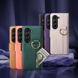 갤럭시 Z폴드4 케이스 카드 힌지 이태리 가죽 유해전자파 차단 커버 피렌체