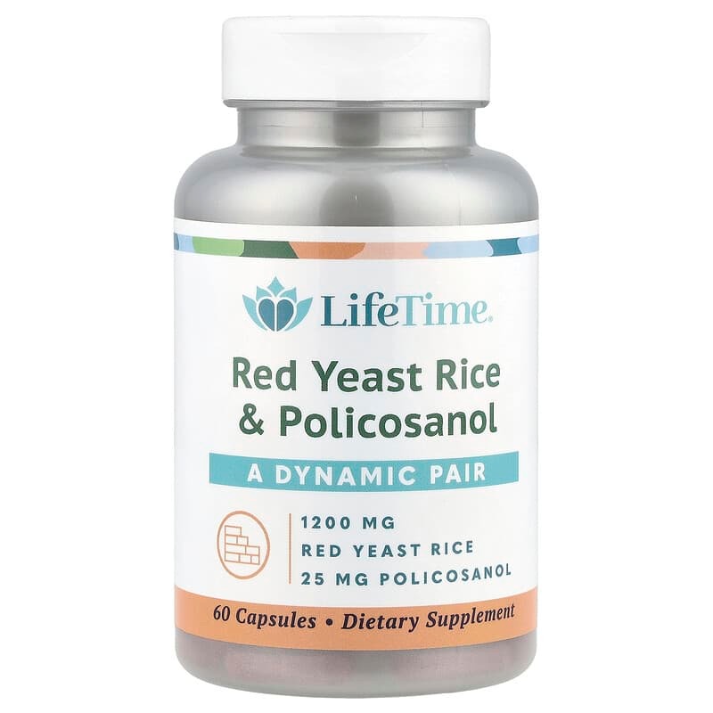 LifeTime Vitamins, 홍국 &amp; 폴리코사놀 60 베지캡슐