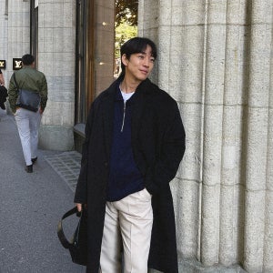 M-6XL 모노 캐시라이크 오버 싱글코트 남자 빅사이즈 오버핏 코트 쓰리버튼 울혼방