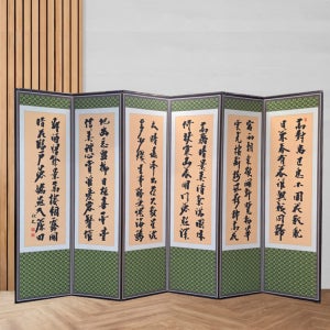 6폭 병풍 황토원단 제사병풍