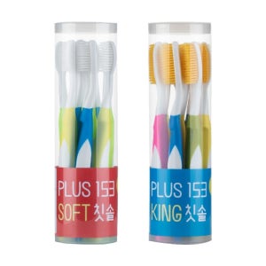 플러스153 칫솔 킹헤드 10개입 이중 미세모 칫솔