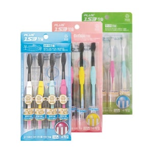 플러스153 칫솔 4개입 이중 미세모 칫솔