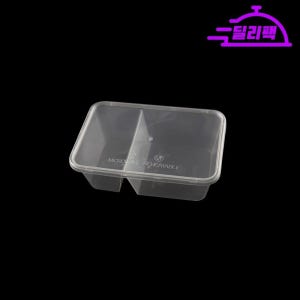 T-750DS-2칸사각투명용기 / 500개