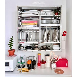 플레이트랙 스텐 키친랙 그릇 후라이팬 정리대 스텐 접시 꽂이 정리대 주방 정리 선반