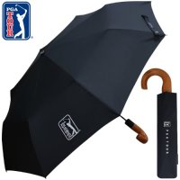 (20개 이상판매)PGA 블랙우드핸들 3단자동 접이식 원목우산 손잡이 인쇄 무료