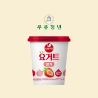 서울우유 대용량 요거트 딸기 380g 6개 세트 어린이 어르신 다이어트 간식