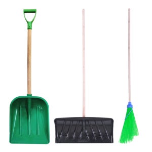 눈삽+넉가래+도로비 제설 3종 세트 눈치우기 용품 p삽 제설도구 눈밀대