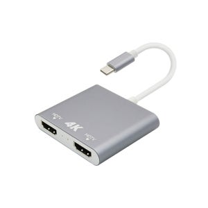 USB C to HDMI 2포트 듀얼 모니터 확장 컨버터 C타입 노트북 외장 그래픽카드