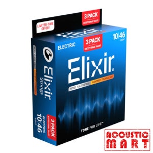 엘릭서 얇은 줄 나노웹 니켈 플레이티드 스틸 010-046 스트링 3팩 Nanowab Nickel Plated Steel Light 3pac