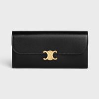 [CELINE] 셀린느 라지 트리오페 월렛 장지갑 블랙 LARGE TRIOMPHE WALLET SHINY CALFSKIN BLACK 10E313DPV 38NO