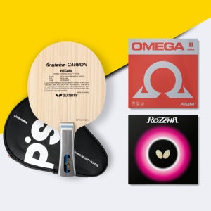 (케이스포함) 버터플라이 탁구라켓 비스카리아+오메가2/로제나 FL 선택1