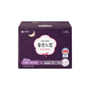 좋은느낌 수퍼롱 오버나이트 날개형 8개입 1팩 생리대