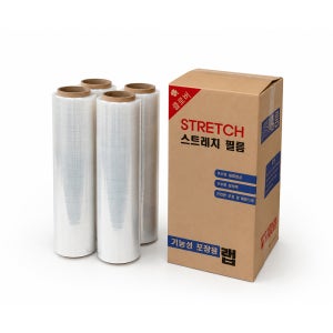 스트레치 필름 산업용 공업용 랩 비닐랩 500mm 투명, 20mic x 400m, 4개