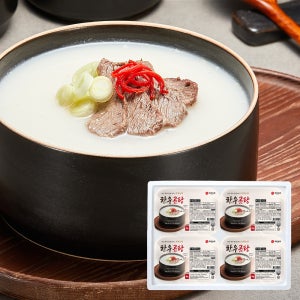 한우 사골 육수 국 탕 국물 요리 냉동 간편식 곰탕, 1kg, 4개