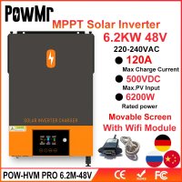 태양광인버터 powmr 6200w 그리드 타이 48v 230vac mppt 80a output with max solar panel 500vdc 입력 buid in mppt 열