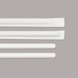 종이빨대 개별포장 흰색 11.0mm x 210mm (3000개)
