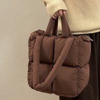 4 COLOR Square Pedding Bag 스퀘어 패딩 노트북 파우치 숄더백