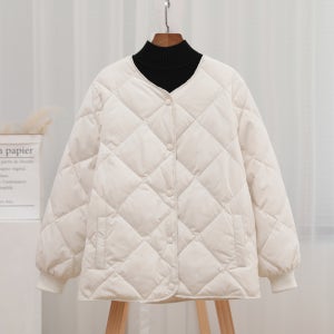 여성 숏패딩 다이아몬드퀼팅 경량다운 야상점퍼 얇은파카 패딩점퍼