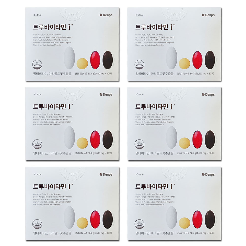 덴프스 <b>트루바이타민i</b> 아이 1690mg 30포 6박스 공유 종합 멀티비타민 루테인