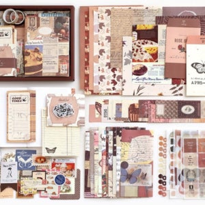 다꾸 스티커 세트 빈티지 다이어리 꾸미기 배경지 초보자 감성 코코아 다이어리 포함 155장