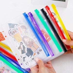 6공 다이어리속지 반투명 수납 포켓 다꾸 지퍼백 A5 A6