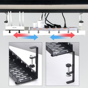 책상정리 고정 무타공 트레이 틈새수납 전선 케이블 멀티탭 정리함 콘센트 거치대